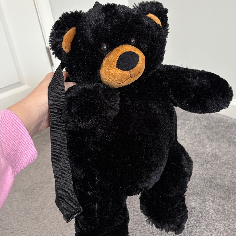 Black Bear Plush Backpack